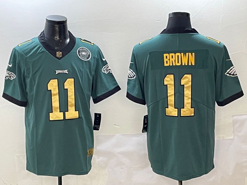 Men Philadelphia Eagles #11 Brown Green Gold Nike 2025 Limited NFL Jersey style 4->philadelphia eagles->NFL Jersey